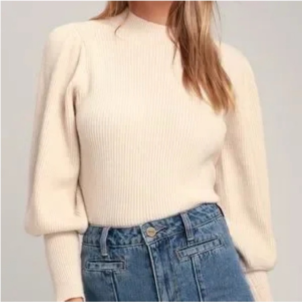 Lulus Eugenie Cream Sweater Large New without tags